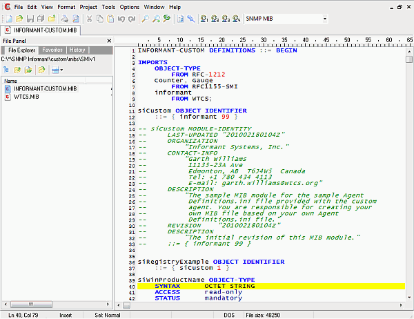 Как создать mib файл snmp